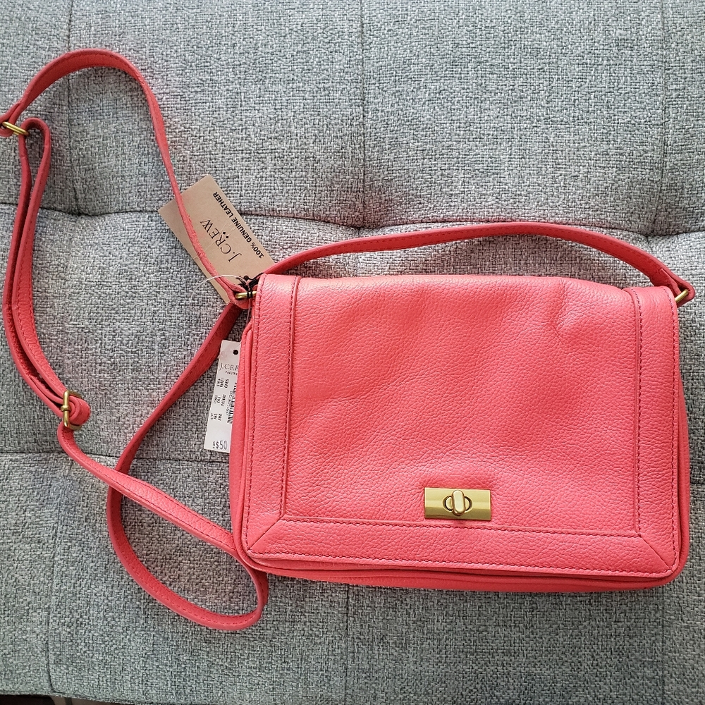 NWT J.Crew Factory Leather Bag Purse Handbag Pink Small Crossbody new
